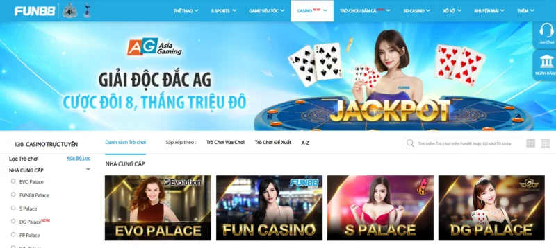 Tổng quan về sảnh cược Casino tại Fun88 Tổng quan về sảnh cược Casino tại Fun88