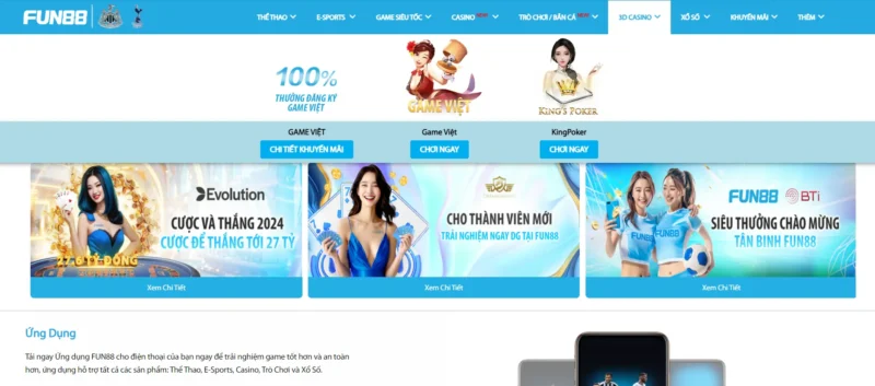 Cách thức tham gia sảnh cược 3D Casino tại Fun 88 Cách thức tham gia sảnh cược 3D Casino tại Fun 88