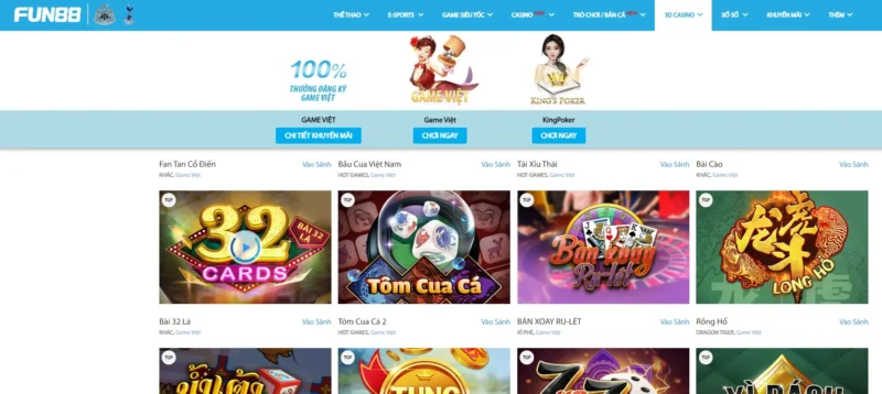 Hướng dẫn tham gia trò chơi tại Fun88 Hướng dẫn tham gia trò chơi Rồng Hổ tại Fun88