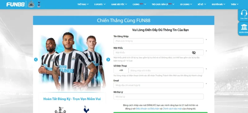 Hướng dẫn cách thức đăng ký tham gia sảnh cược Casino tại Fun88 Hướng dẫn cách thức đăng ký tham gia sảnh cược Casino tại Fun88