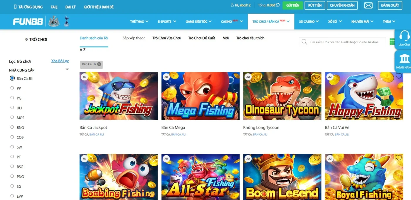 Trò chơi Bắn cá hấp dẫn tại Fun88 Trò chơi Bắn cá hấp dẫn tại Fun88