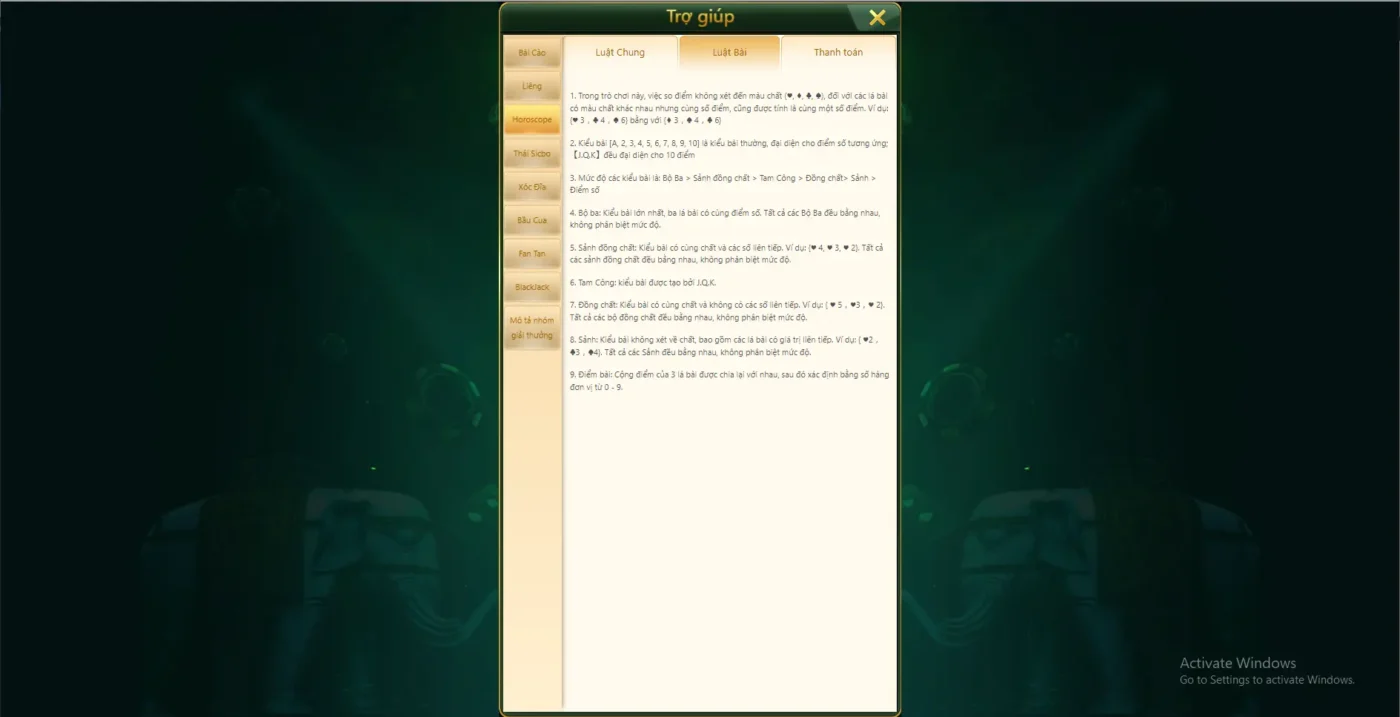 Luật chơi horoscope đầy đủ Screenshot 2024 06 27 220812