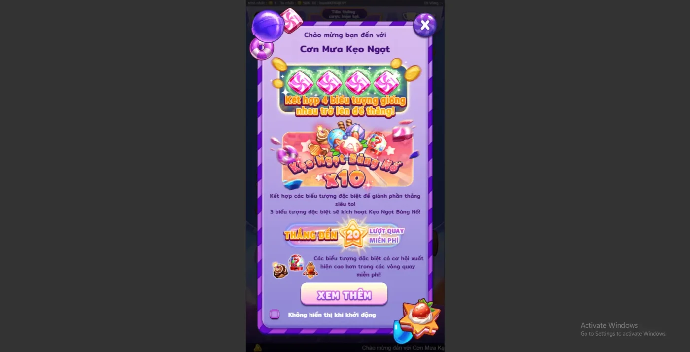 Mẹo chơi game slot Cơn mưa kẹo ngọt Screenshot 2024 07 04 220409