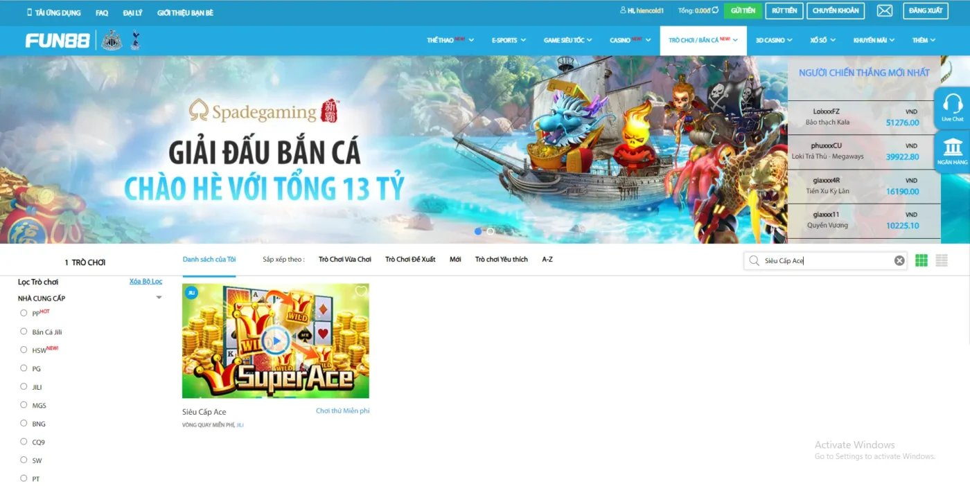 Đôi nét trò chơi slot Siêu Cấp Ace Screenshot 2024 07 05 224424
