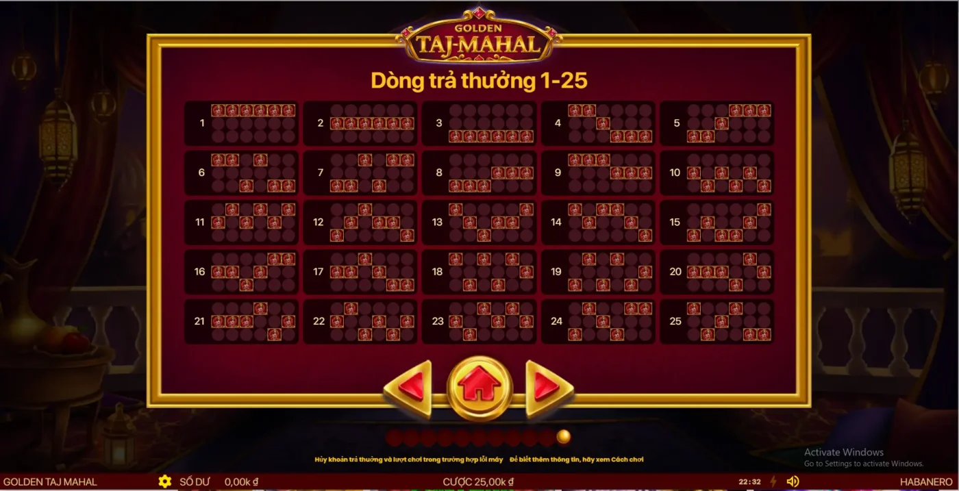 Thuật ngữ trong trò chơi slot Kho Báu Taj Screenshot 2024 07 08 223249