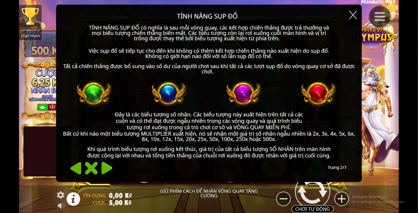 Hướng dẫn chơi game slot Cổng Thần Olympus Screenshot 2024 07 10 232927